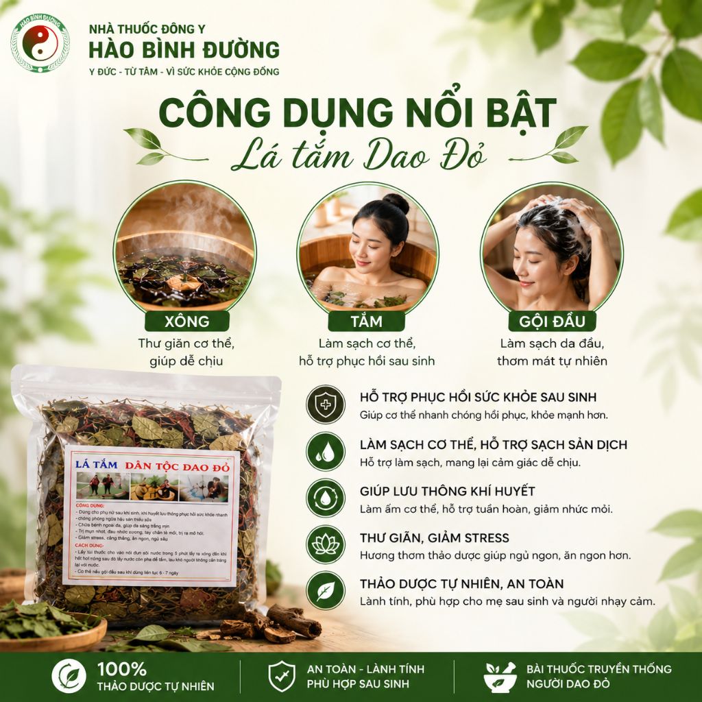 Lá Tắm Sau Sinh Người Dao Đỏ | Hỗ Trợ Phục Hồi Cho Mẹ Sau Sinh 3 Lá Tắm Sau Sinh Người Dao Đỏ | Hỗ Trợ Phục Hồi Cho Mẹ Sau Sinh 3