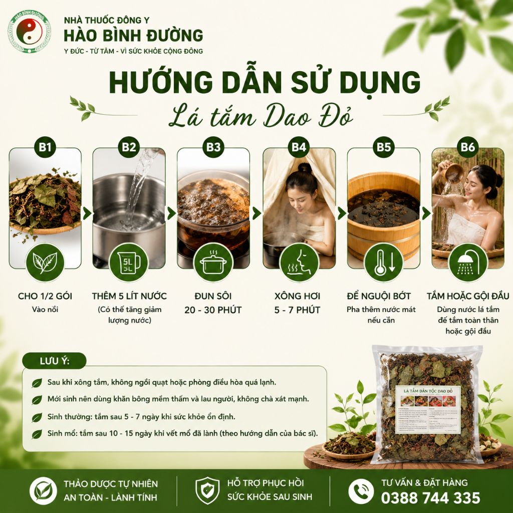 Lá Tắm Sau Sinh Người Dao Đỏ | Hỗ Trợ Phục Hồi Cho Mẹ Sau Sinh 5 Lá Tắm Sau Sinh Người Dao Đỏ | Hỗ Trợ Phục Hồi Cho Mẹ Sau Sinh 5