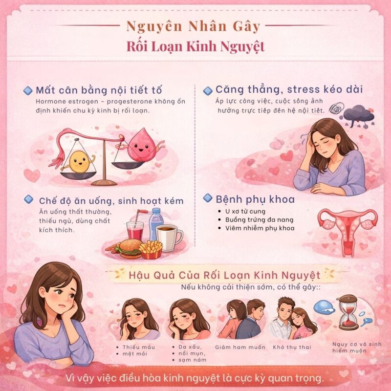 Viên Điều Kinh Hào Bình Đường – Giải Pháp Đông Y Hỗ Trợ Kinh Nguyệt Ổn Định, Dễ Thụ Thai Nguyên Nhân Gây Rối Loạn Kinh Nguyệt