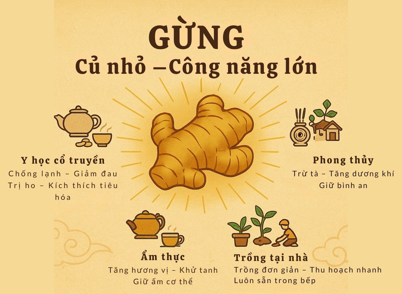 Gừng Tươi – Cây Thuốc Ấm Giúp Phòng Lạnh, Trị Ho, Đầy Hơi gừng tươi – cây thuốc ấm giúp phòng lạnh, trị ho, đầy hơi - kết luận