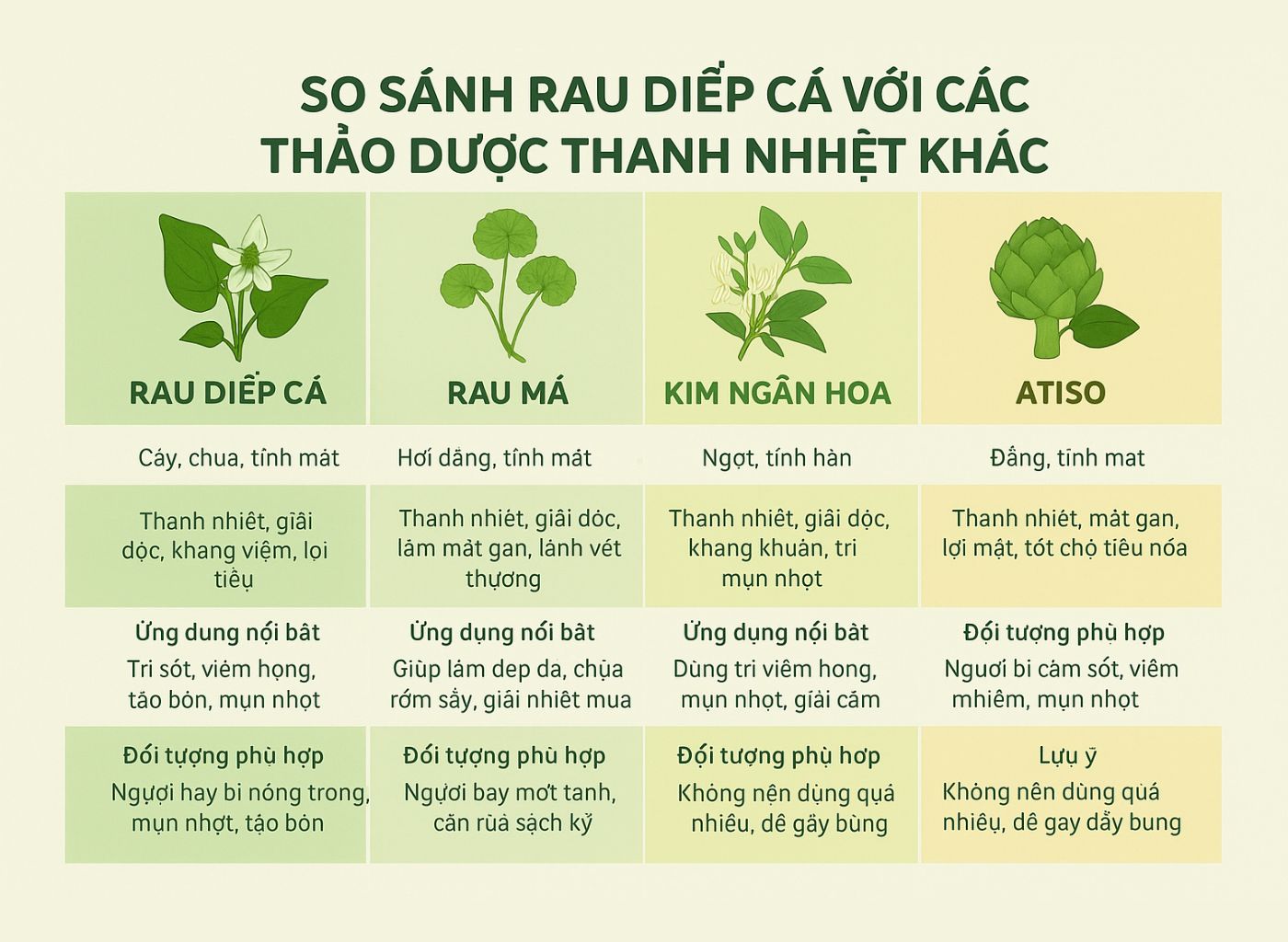 Cây diếp cá là gì, công dụng của diếp cá, diếp cá trong đông y, lợi ích sức khoẻ từ diếp cá so sánh với các loại khác