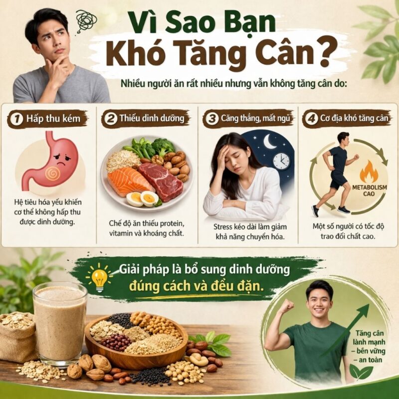 Vì Sao Bạn Khó Tăng Cân?