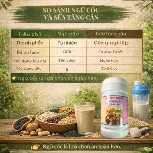 So Sánh Ngũ Cốc Và Sữa Tăng Cân