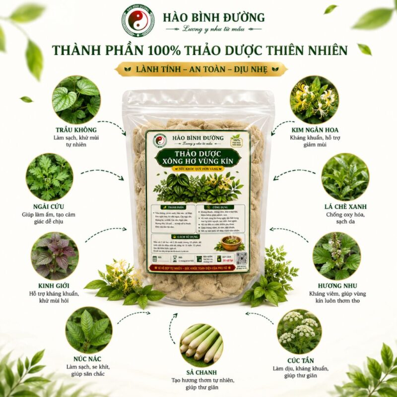 Thảo Dược Xông Hơ Vùng Kín Hào Bình Đường | 100% Thảo Dược Thiên Nhiên Chăm Sóc Phụ Nữ Thảo Dược Xông Hơ Vùng Kín Hào Bình Đường | 100% Thảo Dược Thiên Nhiên Chăm Sóc Phụ Nữ 1