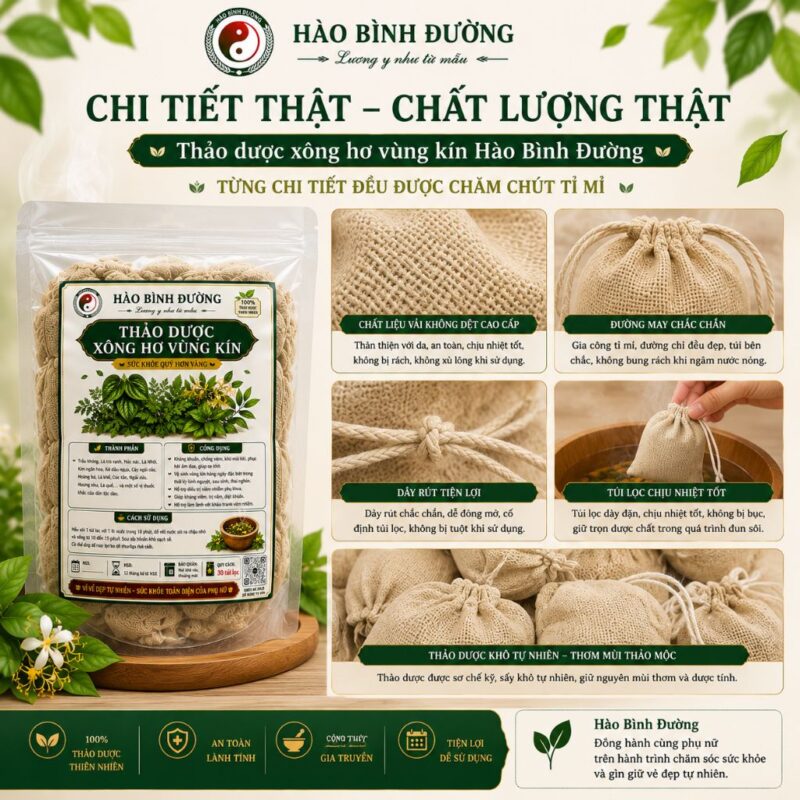 Thảo Dược Xông Hơ Vùng Kín Hào Bình Đường | 100% Thảo Dược Thiên Nhiên Chăm Sóc Phụ Nữ Thảo Dược Xông Hơ Vùng Kín Hào Bình Đường | 100% Thảo Dược Thiên Nhiên Chăm Sóc Phụ Nữ 7