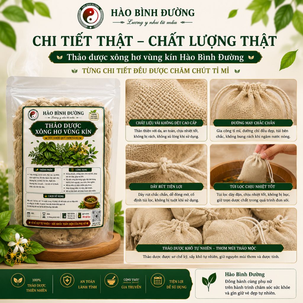 Thảo Dược Xông Hơ Vùng Kín Hào Bình Đường | 100% Thảo Dược Thiên Nhiên Chăm Sóc Phụ Nữ 7 Thảo Dược Xông Hơ Vùng Kín Hào Bình Đường | 100% Thảo Dược Thiên Nhiên Chăm Sóc Phụ Nữ 7