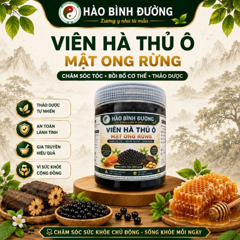 Viên Hà Thủ Ô Mật Ong Rừng Hào Bình Đường 500G – Thảo Dược Thiên Nhiên Dạng Viên Hoàn, Tiện Lợi Sử Dụng Mỗi Ngày Viên Hà Thủ Ô Mật Ong Rừng Hào Bình Đường 500G - Thảo Dược Thiên Nhiên Dạng Viên Hoàn, Nguyên Liệu Chọn Lọc, Dễ Sử Dụng