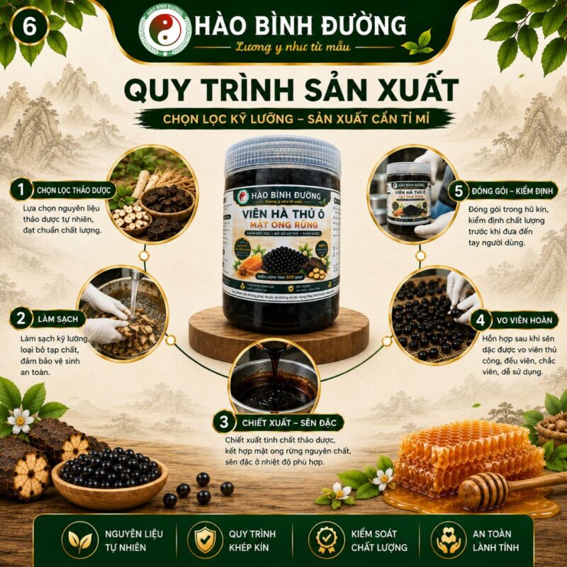 Viên Hà Thủ Ô Mật Ong Rừng Hào Bình Đường 500G – Thảo Dược Thiên Nhiên Dạng Viên Hoàn, Tiện Lợi Sử Dụng Mỗi Ngày Viên Hà Thủ Ô Mật Ong Rừng Hào Bình Đường 500G - Thảo Dược Thiên Nhiên Dạng Viên Hoàn, Nguyên Liệu Chọn Lọc, Dễ Sử Dụng5