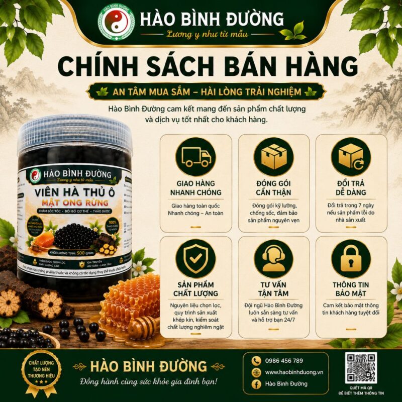 Viên Hà Thủ Ô Mật Ong Rừng Hào Bình Đường 500G – Thảo Dược Thiên Nhiên Dạng Viên Hoàn, Tiện Lợi Sử Dụng Mỗi Ngày Viên Hà Thủ Ô Mật Ong Rừng Hào Bình Đường 500G - Thảo Dược Thiên Nhiên Dạng Viên Hoàn, Nguyên Liệu Chọn Lọc, Dễ Sử Dụng8
